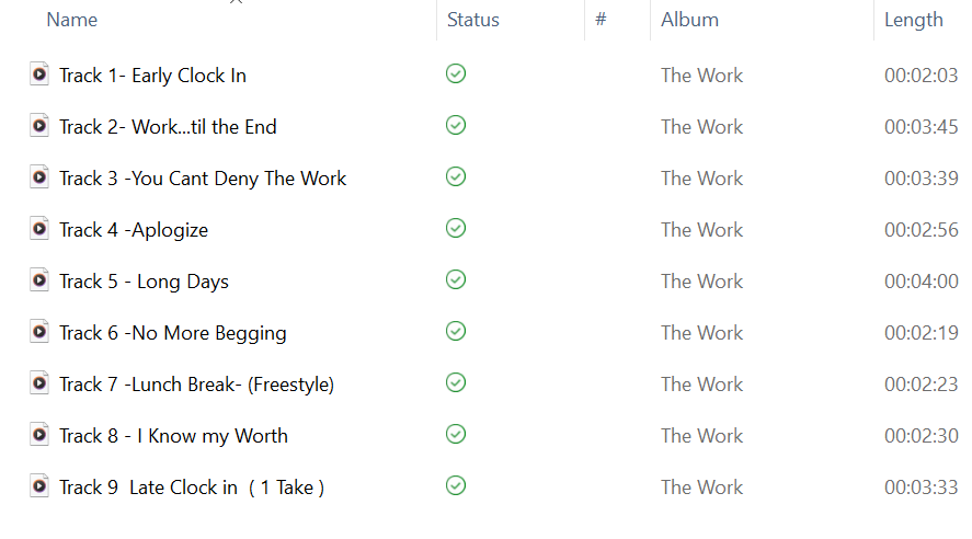 The Work Album (B) Side "Preorder"