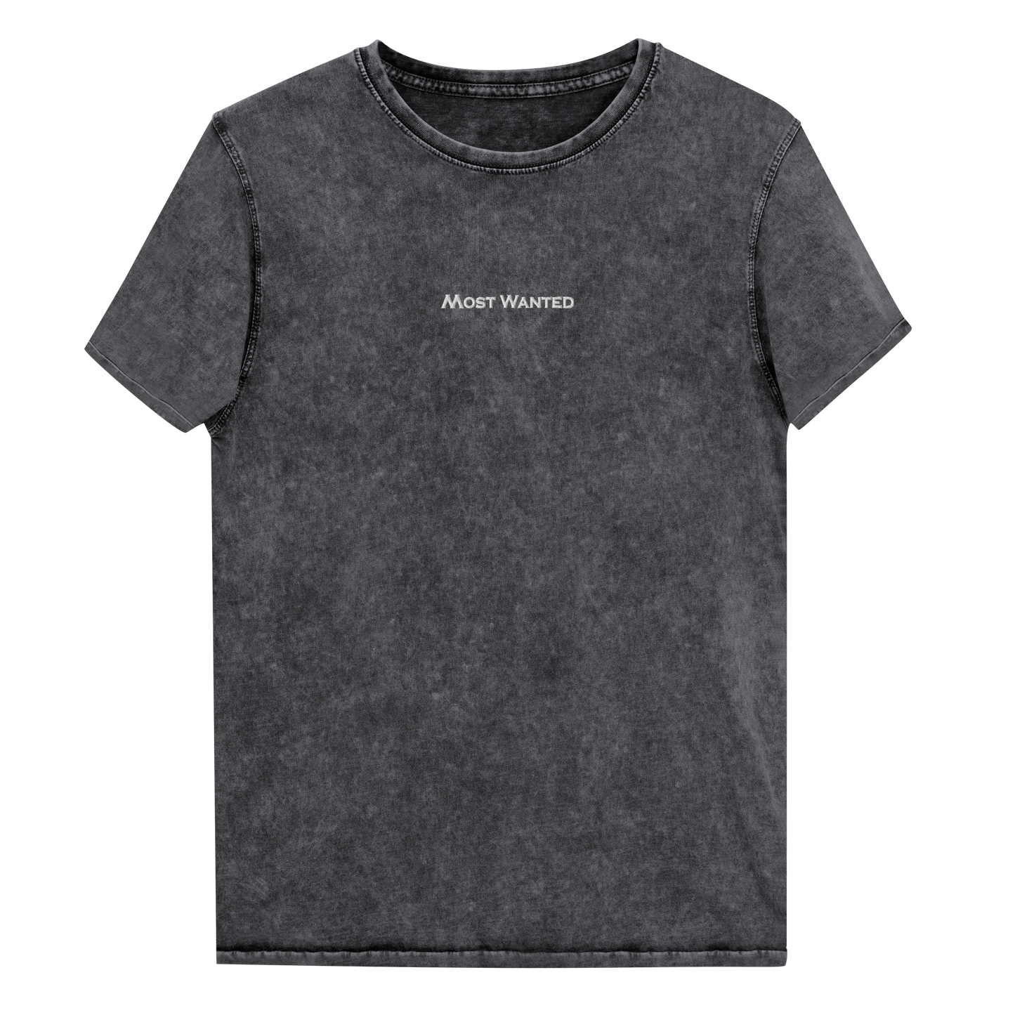 White Embroidery Most Wanted Denim T-Shirt ⭐⭐