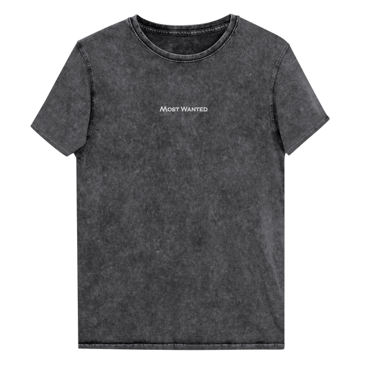 White Embroidery Most Wanted Denim T-Shirt ⭐⭐